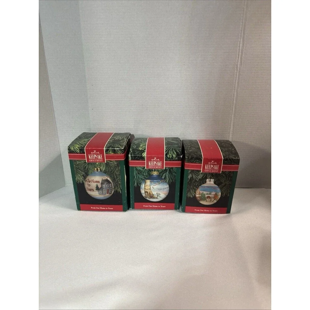 Vtg Hallmark Keepsake Glass Ornaments 